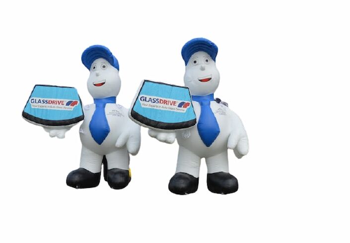 Maatwerk opblaasbare product vergroting met reclame erop als promotie middel